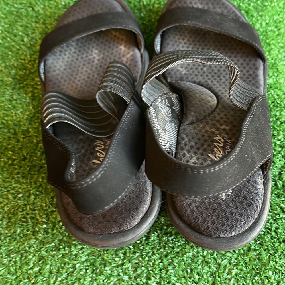 Skechers Cali Memory Foam Open Toe Elastic Strap … - image 3